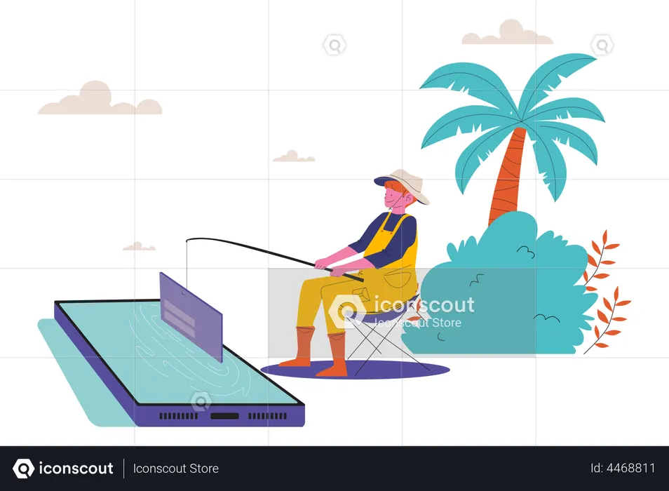 Hacker Phishing user Data  Illustration