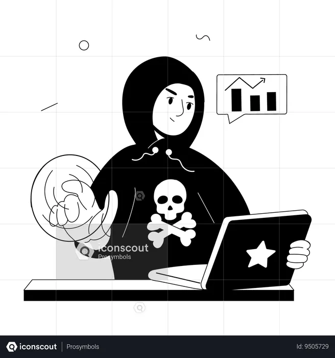 Hacker stealing data  Illustration