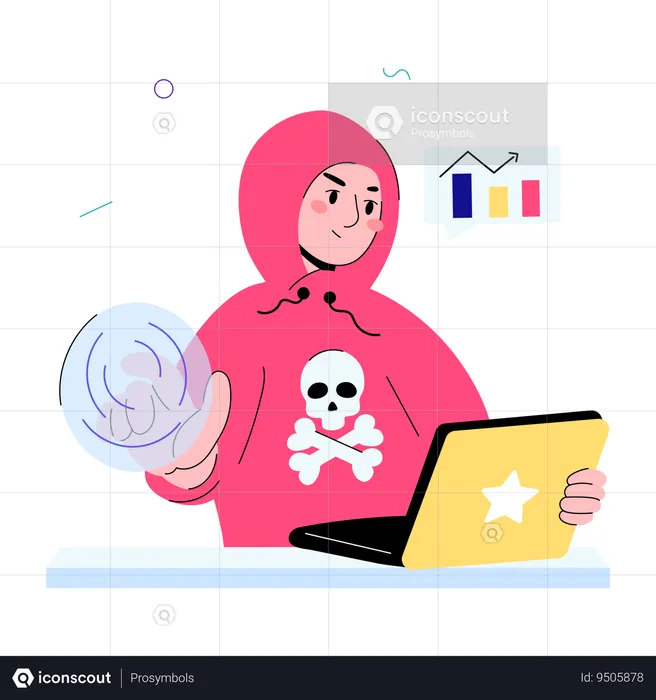 Hacker stealing data  Illustration