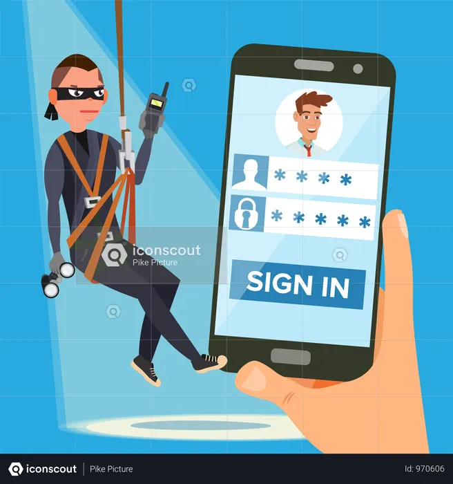 Hacker Stealing Personal Password  Illustration