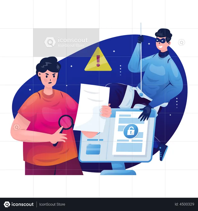 Hacker stealing user data  Illustration