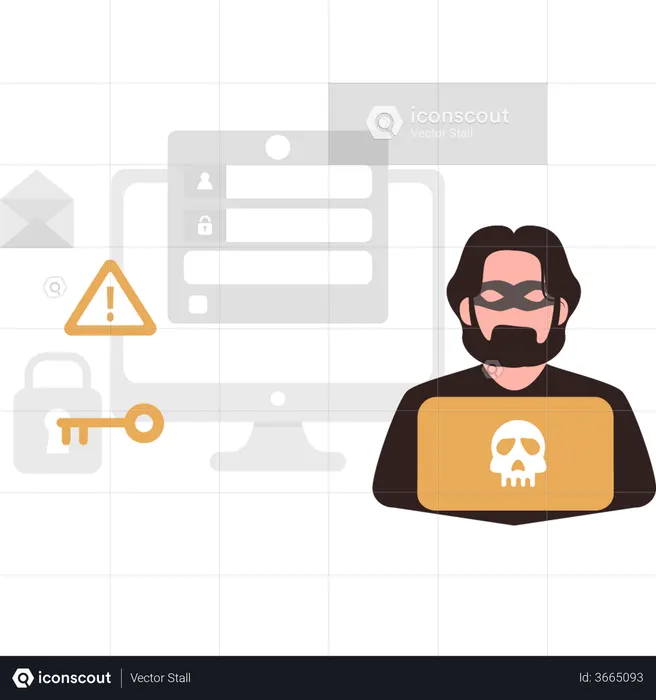 Hacker stealing user data  Illustration