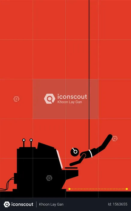 Hacker thief hacking into security system by hanging from room ceiling using rope avoiding laser detection sensor on the ground to steal important data from computer  Illustration