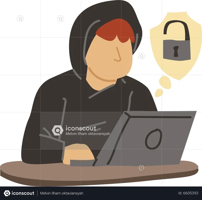 Hacker trying to hack password  Illustration