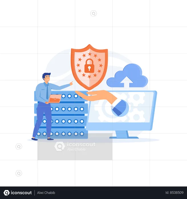 Hackers Stealing Personal Data  Illustration