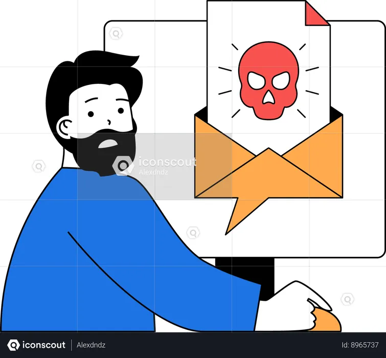 Hackeamento de dados de e-mail  Ilustração