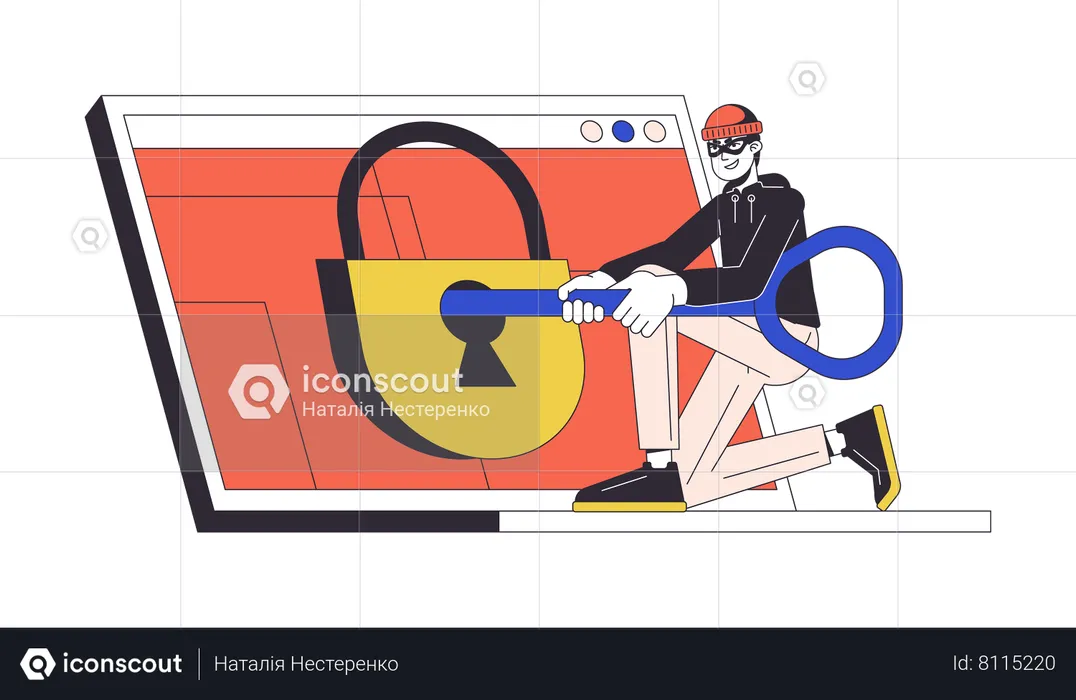 Hacking padlock  Illustration
