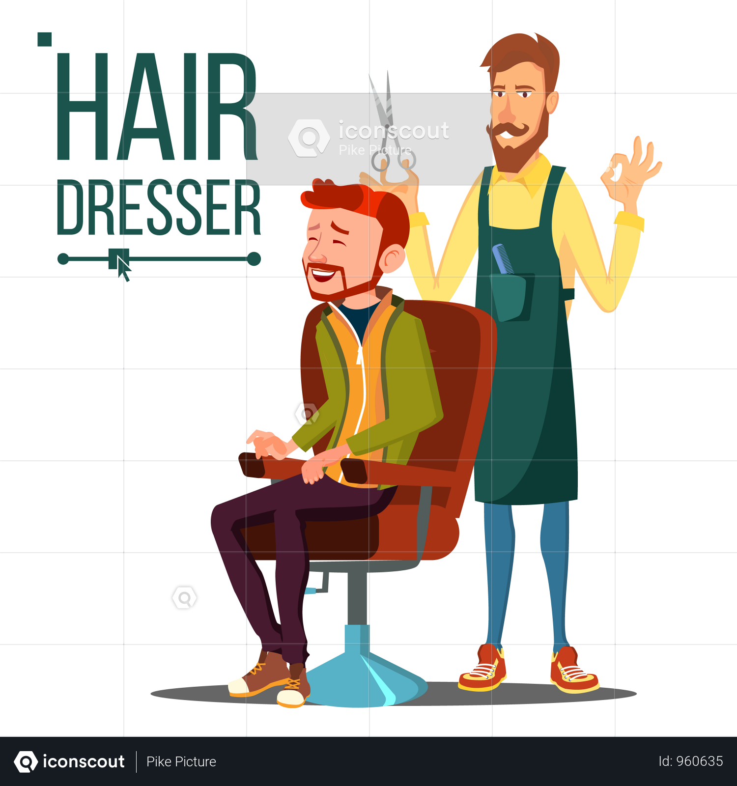 Premium Hairdresser Illustration Download In Png Vector Format