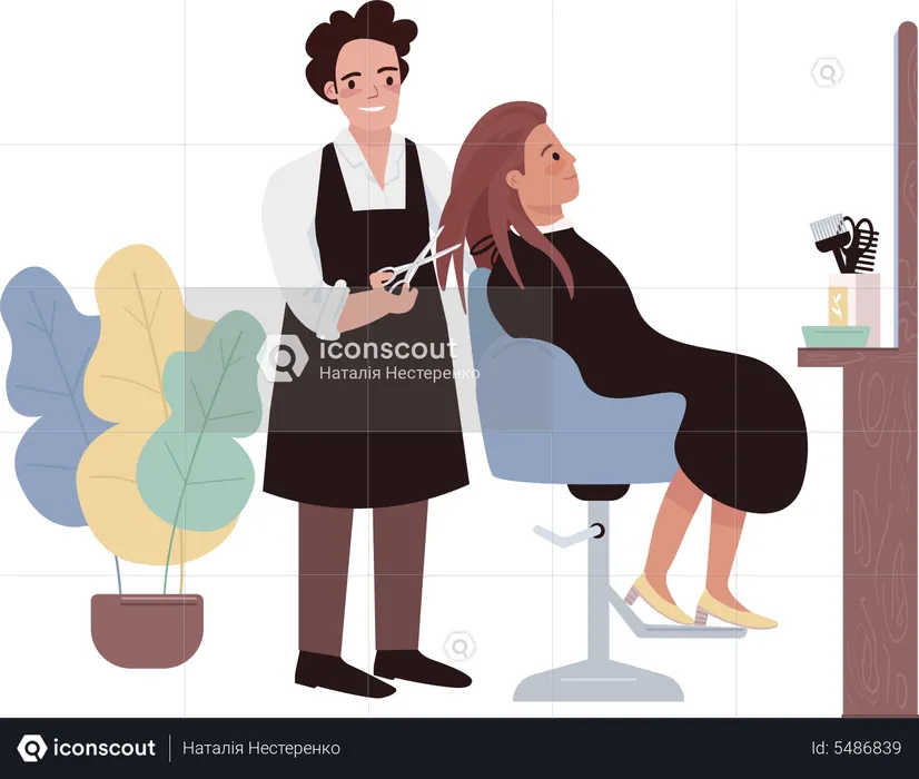 Hairdressing salon  Illustration