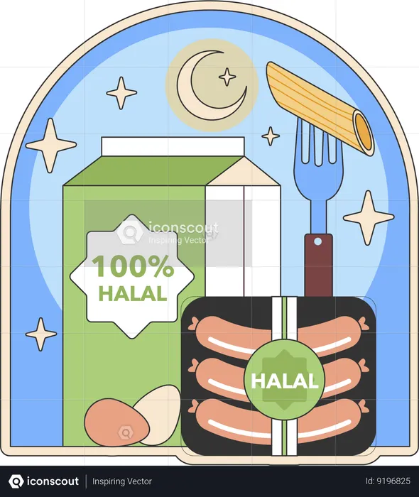 Halal shop  Illustration