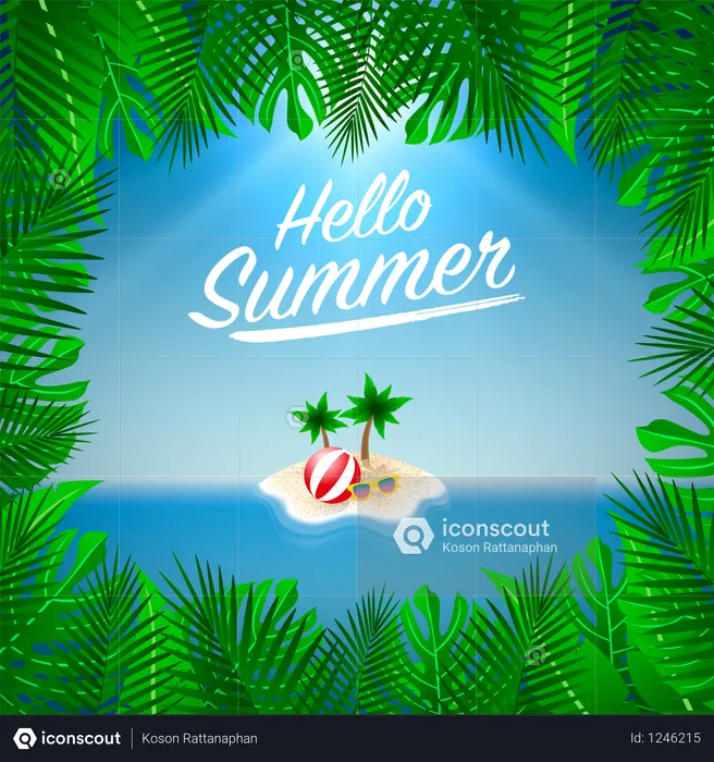 Hallo Sommer Hintergrund  Illustration