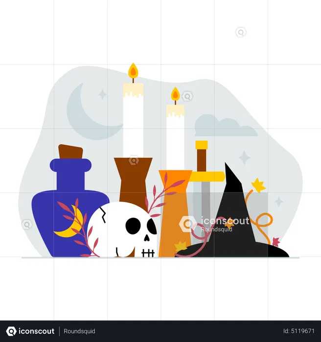 Halloween candles  Illustration