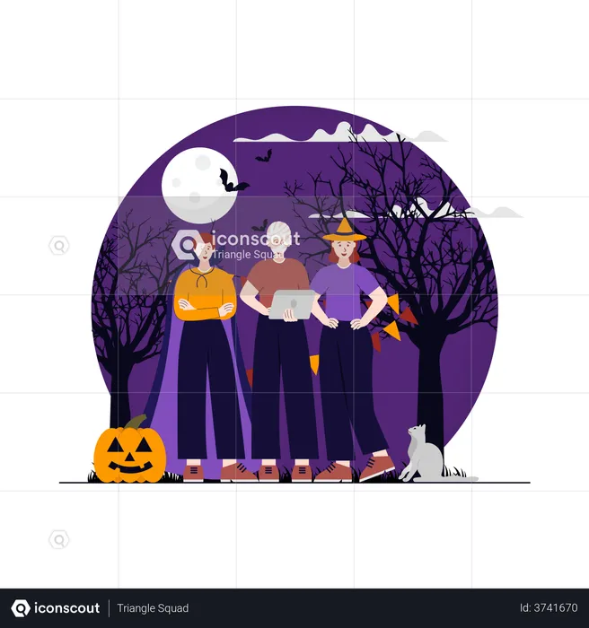 Halloween Costume Party  Illustration