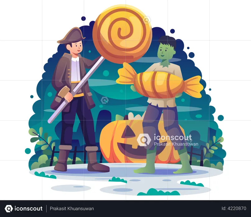 Halloween costume party  Illustration