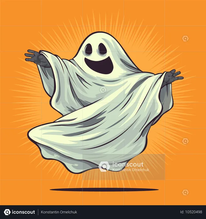 Halloween engraçado boo ou fantasma fofo para crianças Halloween doces ou travessuras terror feriado  Ilustração