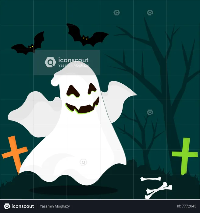 Fantasma de Halloween  Ilustração