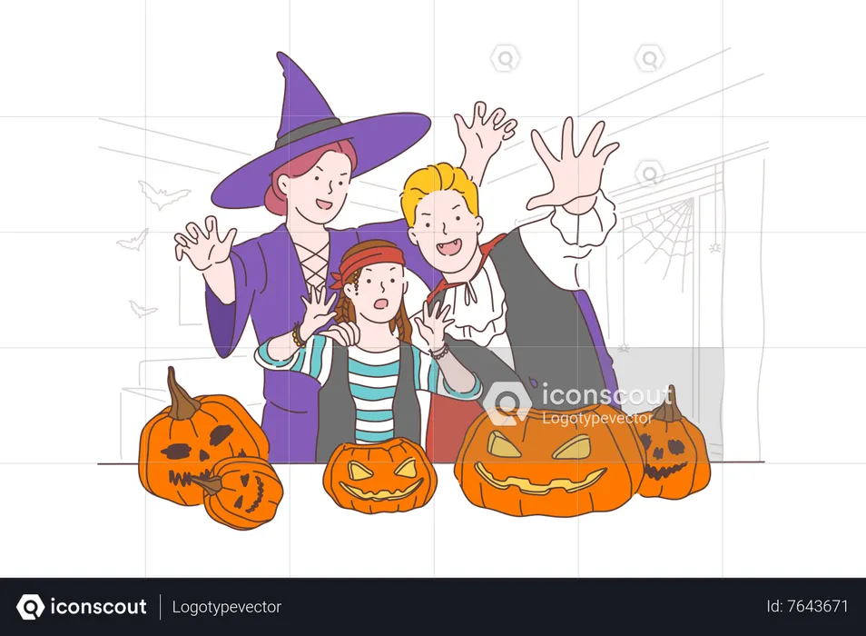Halloween festival celebration  Illustration