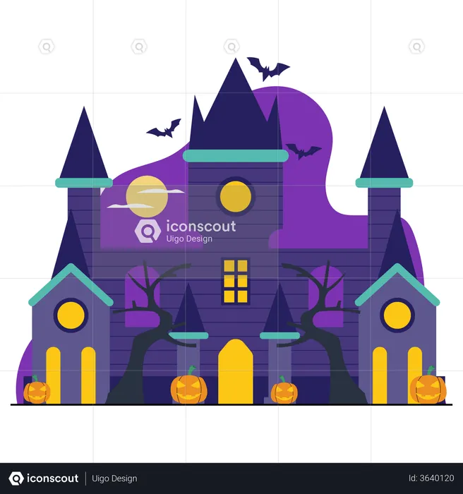 Halloween Haunted House  Illustration