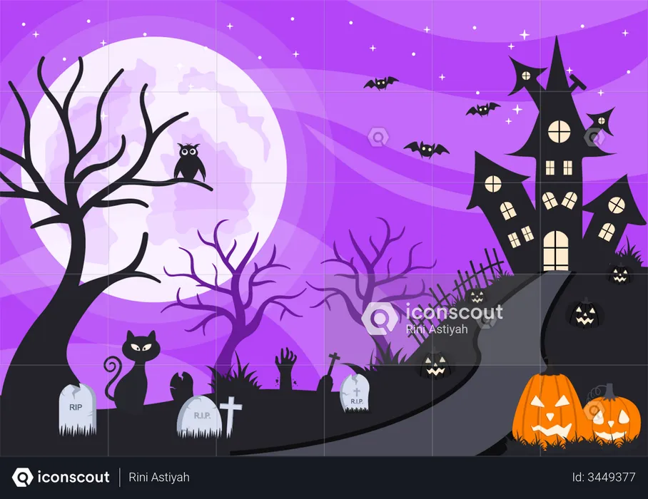 Halloween House  Illustration