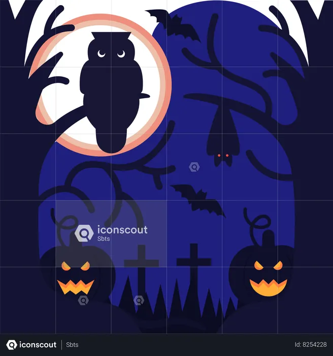 Halloween owl  Illustration