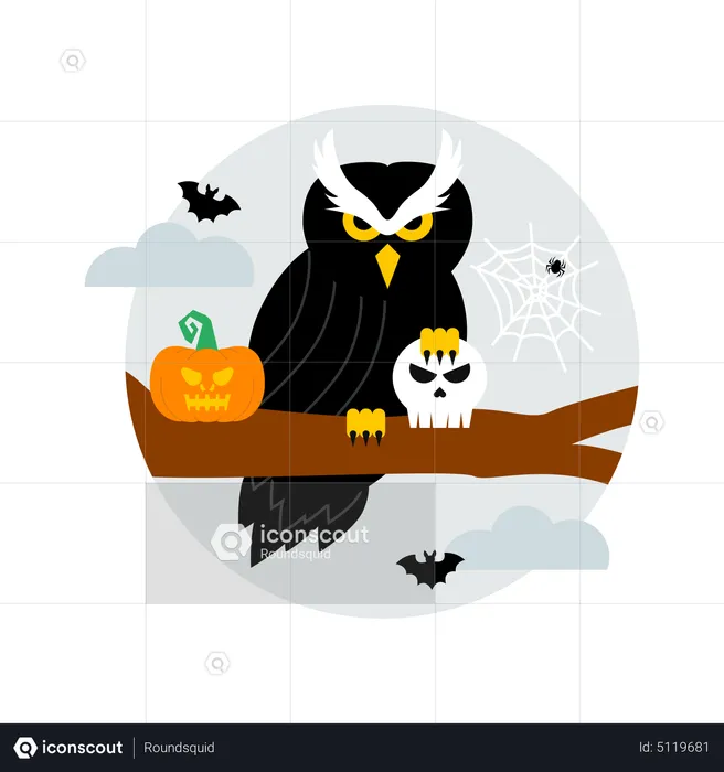 Halloween owl  Illustration