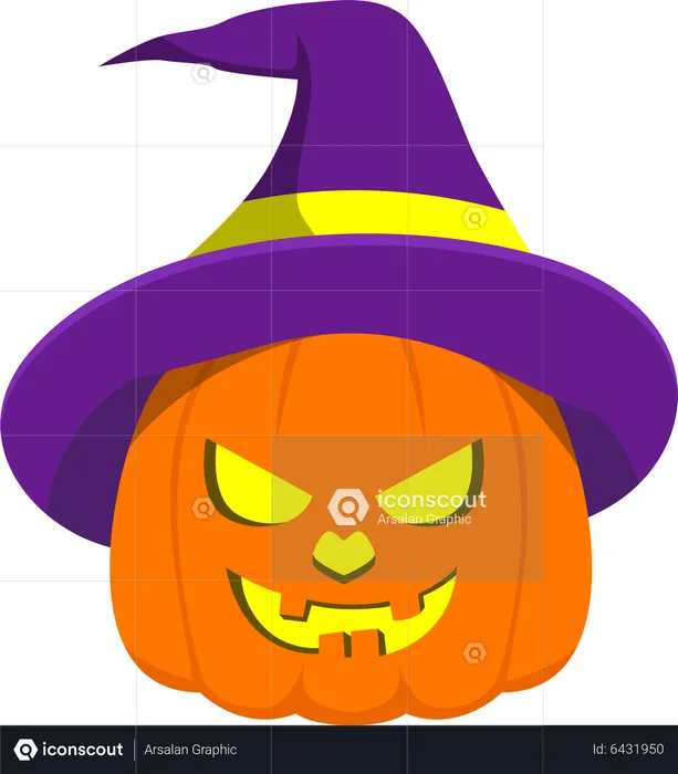Halloween Pumpkin with Light Inside  Illustration