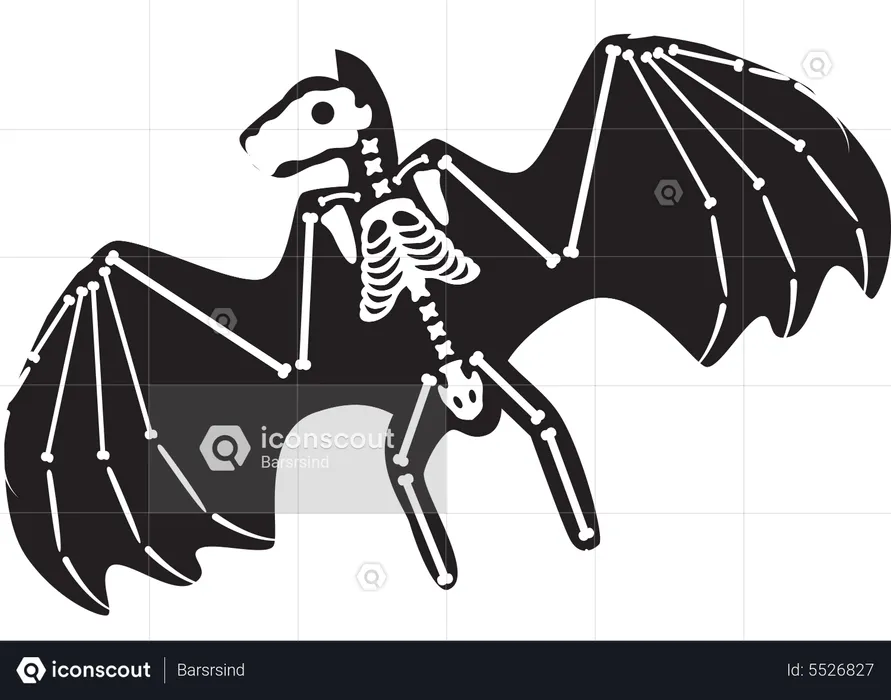 Halloween Scary Bat Skeleton  Illustration