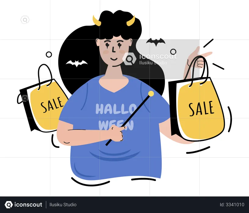 Halloween season shopping sale  Illustration