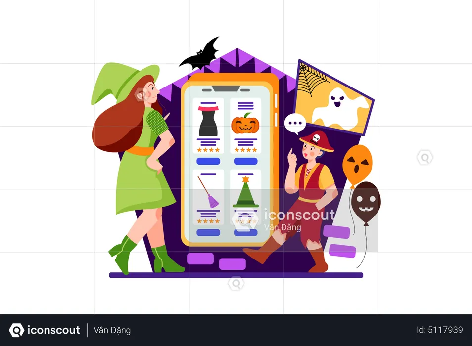 Halloween shopping  Illustration