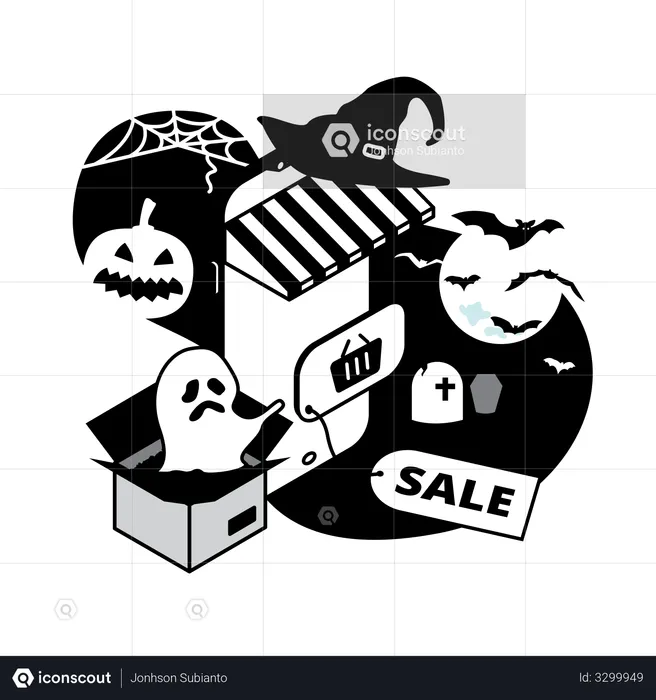 Vente d'Halloween  Illustration