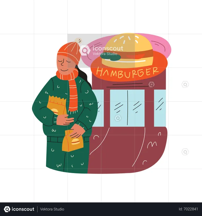 Hamburger Shop  Illustration