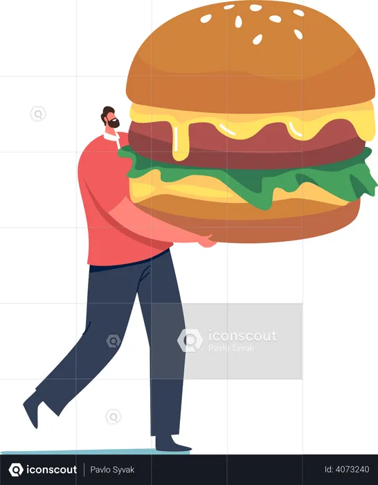 Hambúrguer masculino  Ilustração