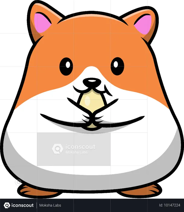 Hamster comendo semente de girassol  Ilustração