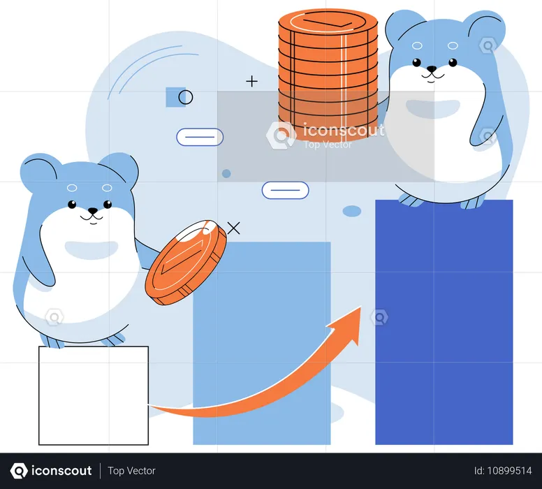 Hamster doing trading  Illustration