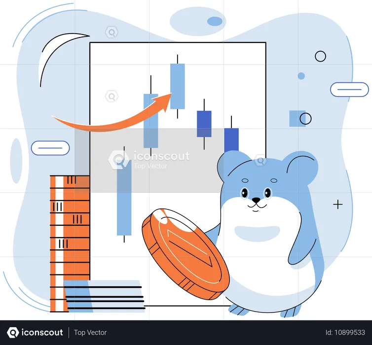 Hamster doing trading  Illustration