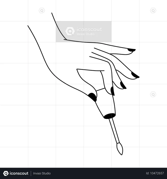 Hand applying lip gloss  Illustration