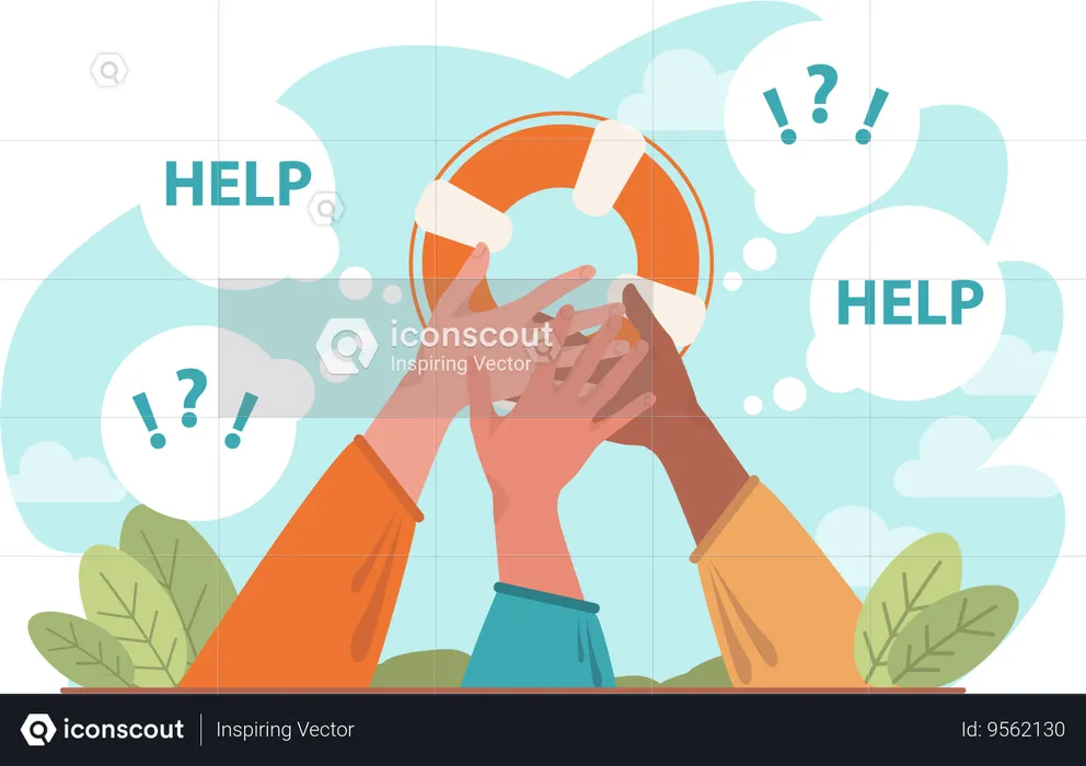 Hand asking for help  Illustration