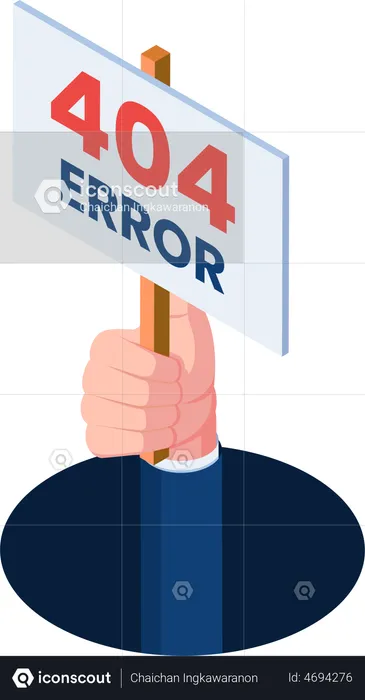 Hand Come Out With 404 Error  Illustration