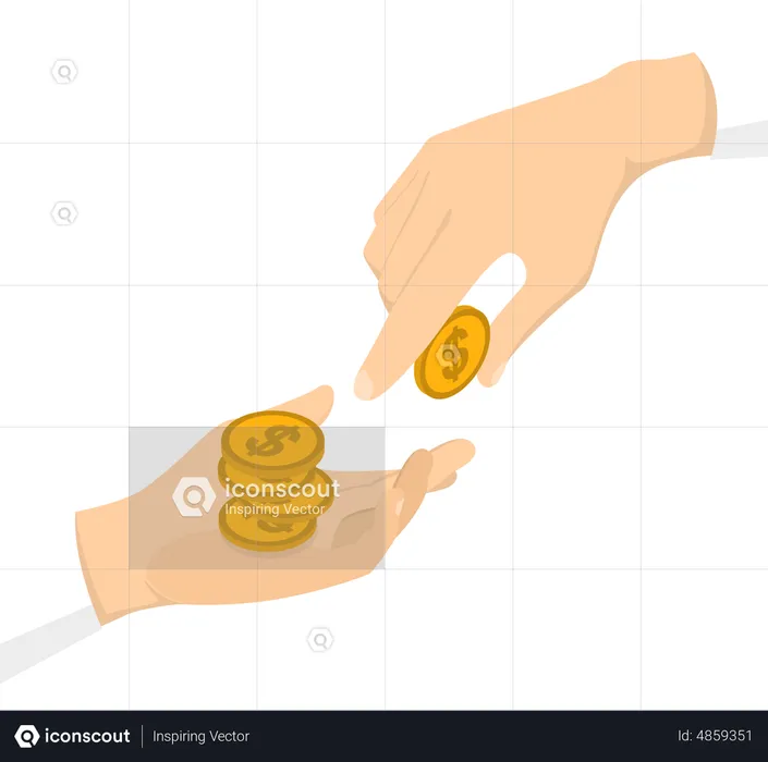 Hand, die Geld gibt  Illustration