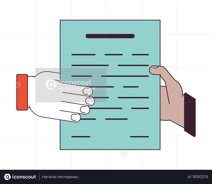 Hand gives document  Illustration