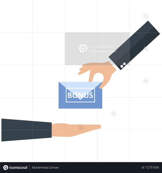 Hand Giving Bonus Envelope Reward  Illustration