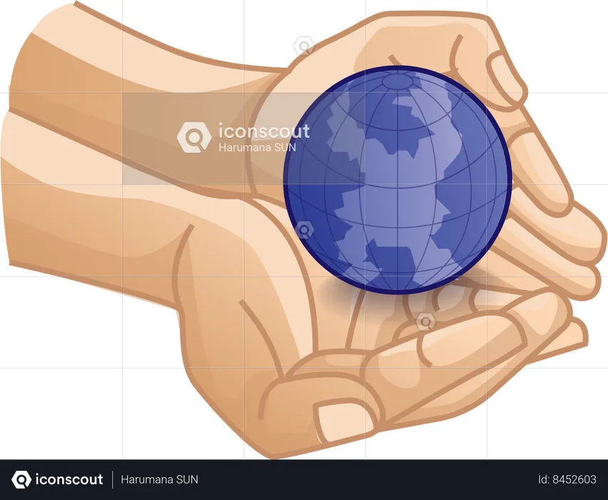 Hand giving eco green earth safety  Illustration