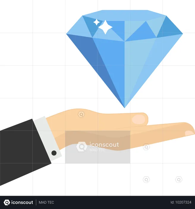 Hand hält Diamant  Illustration