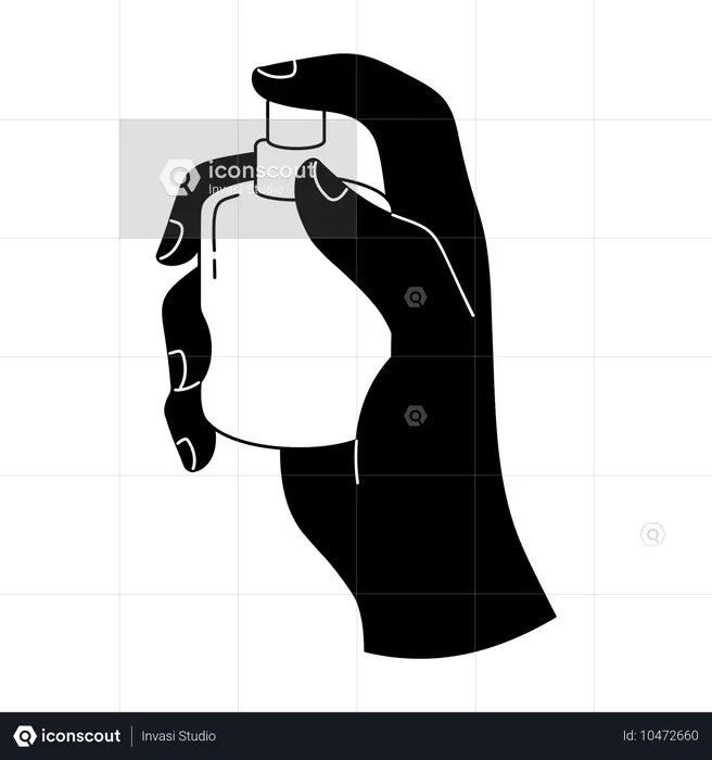 Hand hält Parfümflasche  Illustration