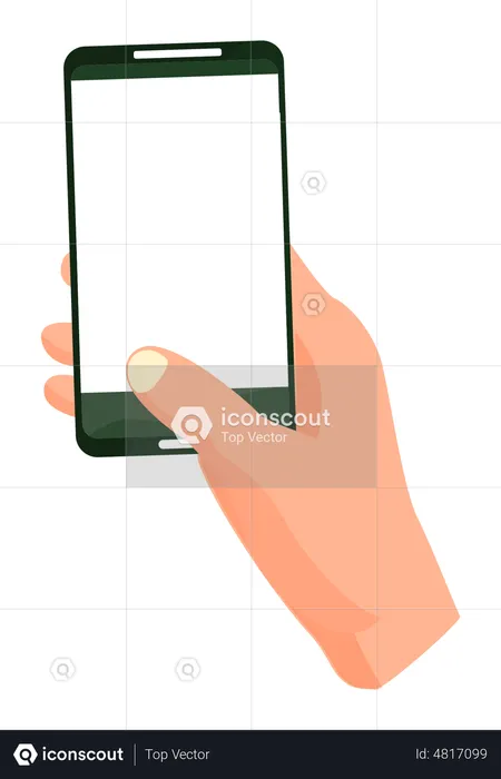 Hand hält Smartphone  Illustration