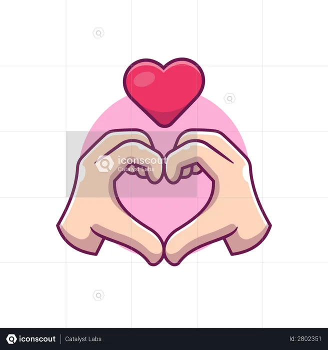 Hand heart gesture  Illustration