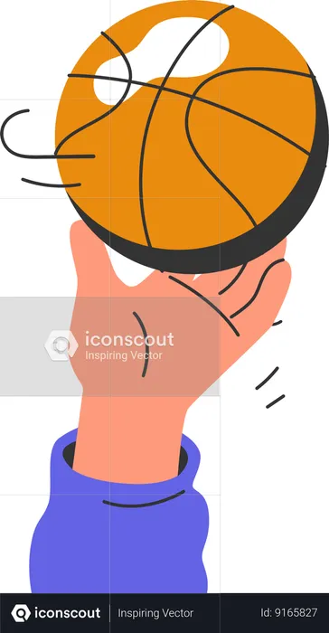 Hand holding basketball  Illustration