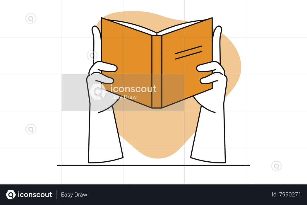 Hand holding book  Illustration