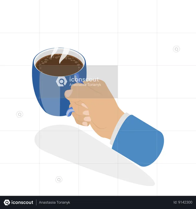 Hand Holding coffee cup  Illustration