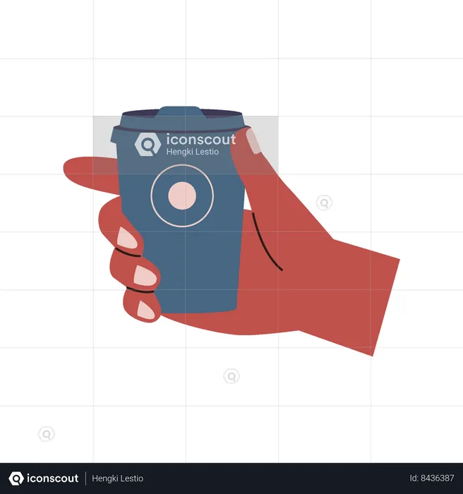 Hand holding cup coffee  Illustration
